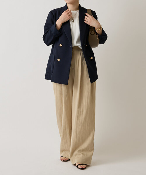 LIVETART（リヴェタート）の「《LIVETART》ボンディングメッシュジャケット（テーラードジャケット・レディース・ネイビー・FREE）」の15枚目の写真