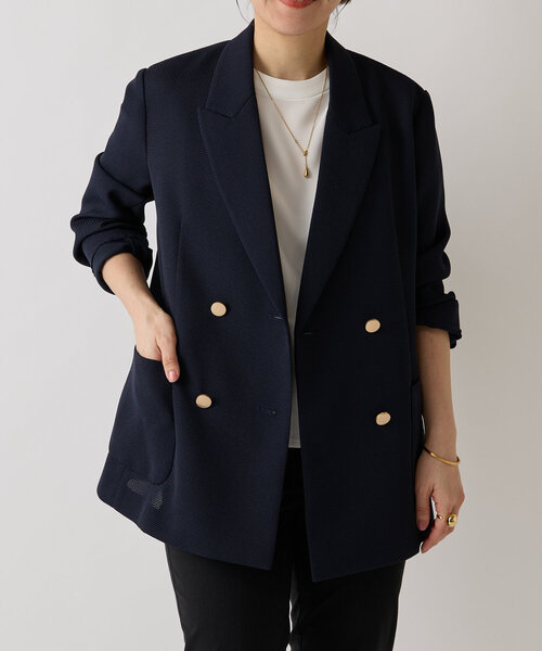 LIVETART（リヴェタート）の「《LIVETART》ボンディングメッシュジャケット（テーラードジャケット・レディース・ネイビー・FREE）」の20枚目の写真