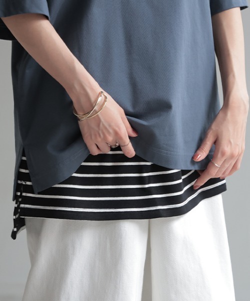 HUG.U(ハグユー)の「「簡単レイヤード」締め付けゼロ 腹巻き つけ裾 ボックス裾ver.(その他トップス・レディース・ブラック系その他/ブラック/サックスブルー/モカ/ダークグレー/ホワイト/ライトグレー/ホワイト系その他・L/M)」の4枚目の写真