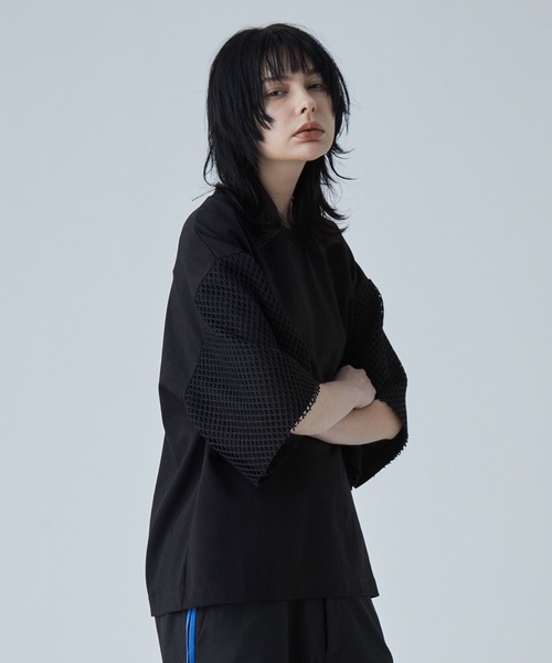 VELNUS(ベルナス)の「【VELNUS】Mesh docking loose punch short sleeve T-shirt/メッシュドッキングルーズポンチ半袖Tシャツ【セットアップ対応】(Tシャツ/カットソー・メンズ・ブラック/ホワイト・L/M/S)」の6枚目の写真