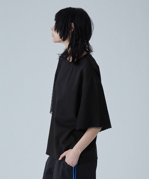 VELNUS(ベルナス)の「【VELNUS】Mesh docking loose punch short sleeve T-shirt/メッシュドッキングルーズポンチ半袖Tシャツ【セットアップ対応】(Tシャツ/カットソー・メンズ・ブラック/ホワイト・L/M/S)」の8枚目の写真