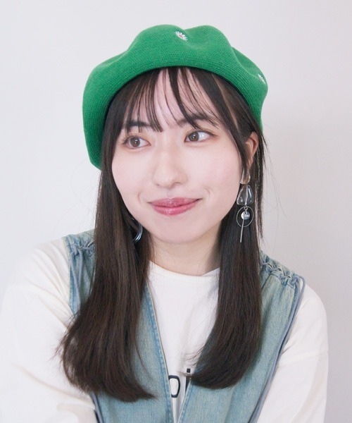 polcadot（ポルカドット）の「フラワー刺繍サーモベレー帽（ハンチング/ベレー帽・レディース・ブラック/グリーン/ベージュ/パープル・FREE）」の6枚目の写真