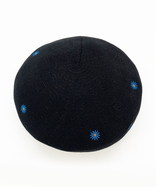 polcadot（ポルカドット）の「フラワー刺繍サーモベレー帽（ハンチング/ベレー帽・レディース・ブラック/グリーン/ベージュ/パープル・FREE）」の12枚目の写真