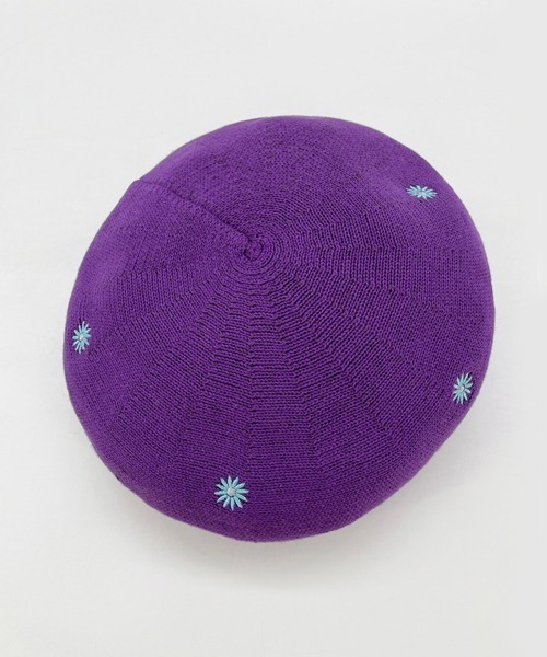 polcadot（ポルカドット）の「フラワー刺繍サーモベレー帽（ハンチング/ベレー帽・レディース・ブラック/グリーン/ベージュ/パープル・FREE）」の13枚目の写真