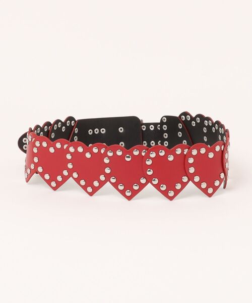 almo(アルモ)の「ハートスタッズワイドベルト(BQ)(ベルト・レディース・レッド・FREE)」の2枚目の写真