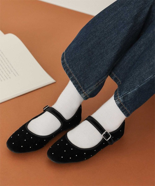 titivate(ティティベイト)の「スクエアトゥバレエシューズ(バレエシューズ・レディース・ブラウン/ベージュ/ブラック/ブラック系その他・LL/L/M/S)」の3枚目の写真