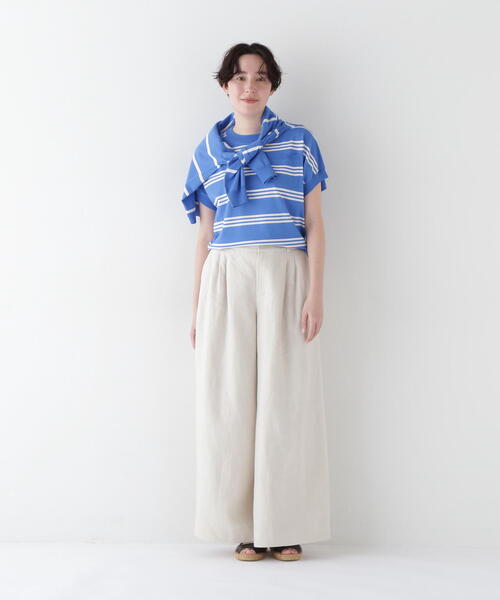 human woman(ヒューマンウーマン)の「◆【WEB・一部店舗限定】リネンタック入りバギーパンツ(その他パンツ・レディース・ホワイト系その他/ピンク・MEDIUM)」の11枚目の写真