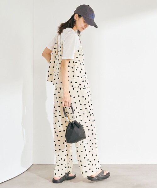 green label relaxing（グリーンレーベルリラクシング）の「【WEB限定】＜at ease＞ドット キャミソール（キャミソール・レディース・オフホワイト/ブラック・FREE）」の8枚目の写真