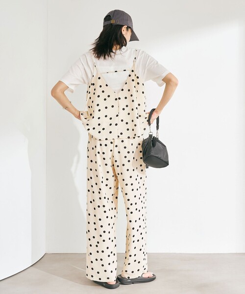 green label relaxing（グリーンレーベルリラクシング）の「【WEB限定】＜at ease＞ドット キャミソール（キャミソール・レディース・オフホワイト/ブラック・FREE）」の10枚目の写真