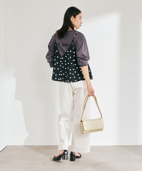 green label relaxing（グリーンレーベルリラクシング）の「【WEB限定】＜at ease＞ドット キャミソール（キャミソール・レディース・オフホワイト/ブラック・FREE）」の17枚目の写真