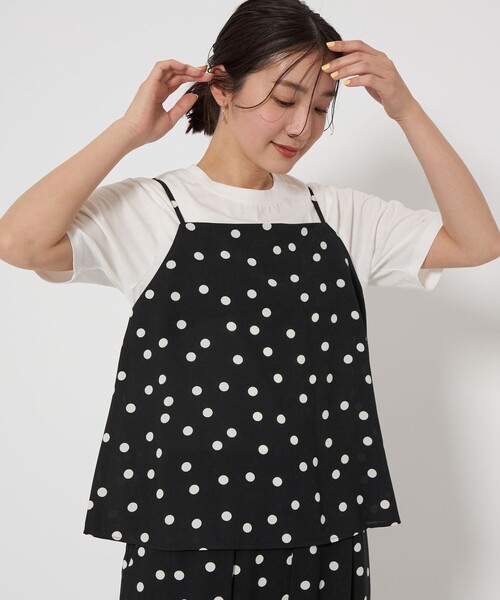 green label relaxing（グリーンレーベルリラクシング）の「【WEB限定】＜at ease＞ドット キャミソール（キャミソール・レディース・オフホワイト/ブラック・FREE）」の18枚目の写真