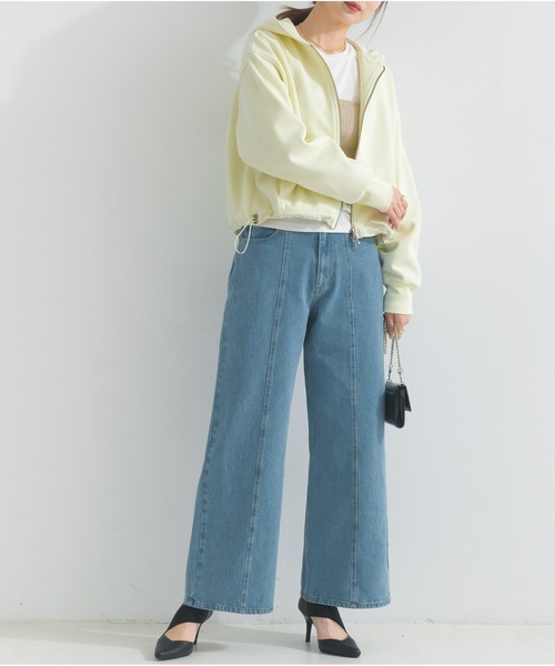 OandI（オーアンドアイ）の「ワイドデニムパンツ（デニムパンツ・レディース・サックスブルー/インディゴブルー・M）」の3枚目の写真