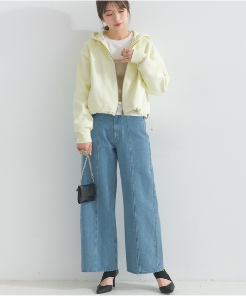 OandI（オーアンドアイ）の「ワイドデニムパンツ（デニムパンツ・レディース・サックスブルー/インディゴブルー・M）」の6枚目の写真