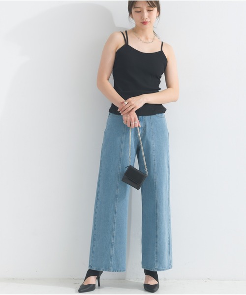 OandI（オーアンドアイ）の「ワイドデニムパンツ（デニムパンツ・レディース・サックスブルー/インディゴブルー・M）」の10枚目の写真