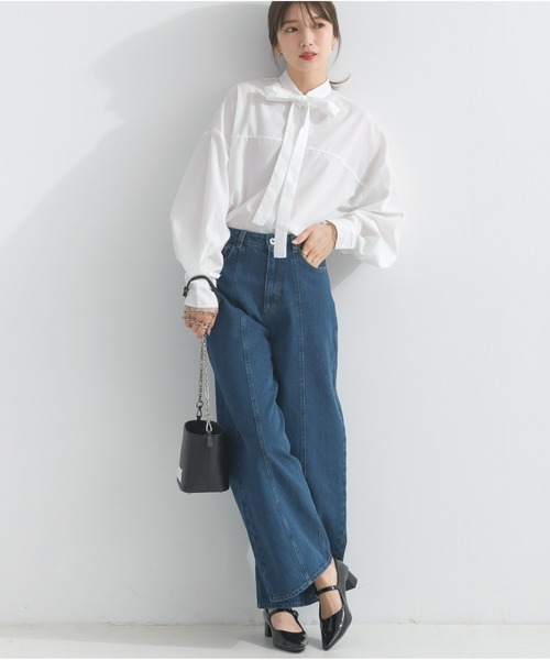 OandI（オーアンドアイ）の「ワイドデニムパンツ（デニムパンツ・レディース・サックスブルー/インディゴブルー・M）」の13枚目の写真