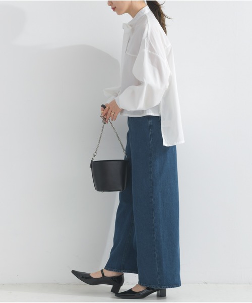 OandI（オーアンドアイ）の「ワイドデニムパンツ（デニムパンツ・レディース・サックスブルー/インディゴブルー・M）」の14枚目の写真