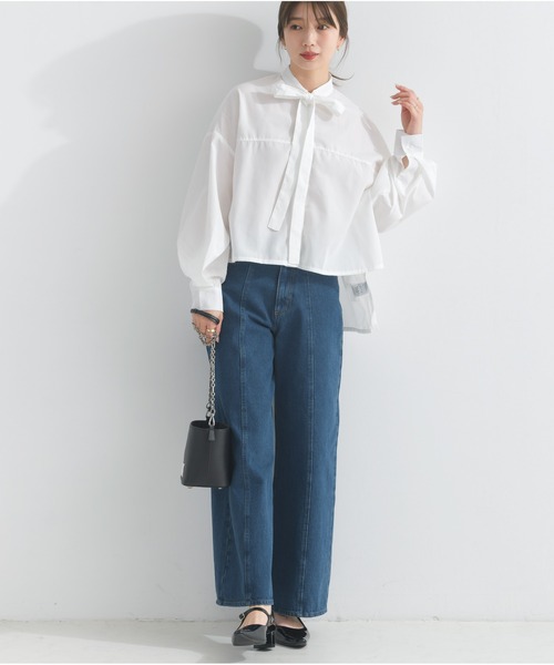 OandI（オーアンドアイ）の「ワイドデニムパンツ（デニムパンツ・レディース・サックスブルー/インディゴブルー・M）」の16枚目の写真