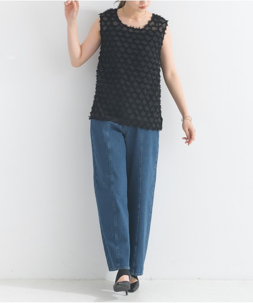 OandI（オーアンドアイ）の「ワイドデニムパンツ（デニムパンツ・レディース・サックスブルー/インディゴブルー・M）」の22枚目の写真