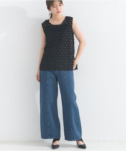 OandI（オーアンドアイ）の「ワイドデニムパンツ（デニムパンツ・レディース・サックスブルー/インディゴブルー・M）」の21枚目の写真