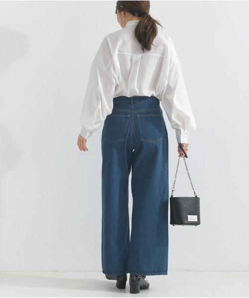 OandI（オーアンドアイ）の「ワイドデニムパンツ（デニムパンツ・レディース・サックスブルー/インディゴブルー・M）」の17枚目の写真