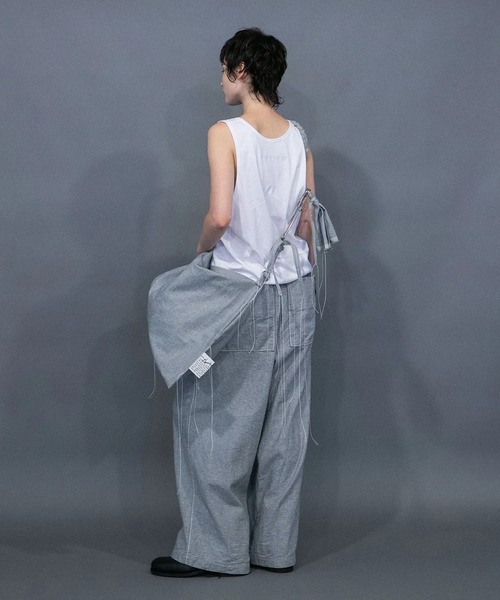 my beautiful landlet（マイビューティフルランドレット）の「【my beautiful landlet】 0th STITCH DENIM BRAID SHOULDER BAG（M）（ショルダーバッグ・メンズ・ライトベージュ/ライトブルー・FREE）」の4枚目の写真