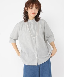 studio CLIP | シングルガーゼ襟フリル5分袖ブラウス(シャツ/ブラウス)