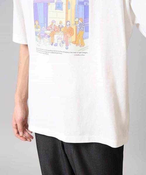 a.v.v(アーヴェヴェ)の「【接触冷感/綿100%】イラストレーターコラボプリンワイドシルエットカットソー(Tシャツ/カットソー・メンズ・パープル/レッド・46/48/50)」の5枚目の写真