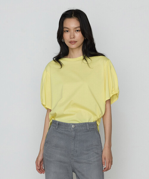 K.T KIYOKO TAKASE(キヨコタカセ)の「アルビ二天竺パフスリーブ Tシャツ(Tシャツ/カットソー・レディース・ホワイト/チャコール/レモンイエロー/ブラック・9号/7号)」の4枚目の写真
