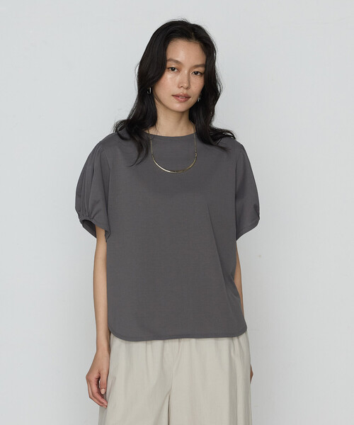 K.T KIYOKO TAKASE(キヨコタカセ)の「アルビ二天竺パフスリーブ Tシャツ(Tシャツ/カットソー・レディース・ホワイト/チャコール/レモンイエロー/ブラック・9号/7号)」の12枚目の写真