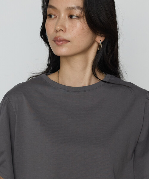 K.T KIYOKO TAKASE(キヨコタカセ)の「アルビ二天竺パフスリーブ Tシャツ(Tシャツ/カットソー・レディース・ホワイト/チャコール/レモンイエロー/ブラック・9号/7号)」の19枚目の写真