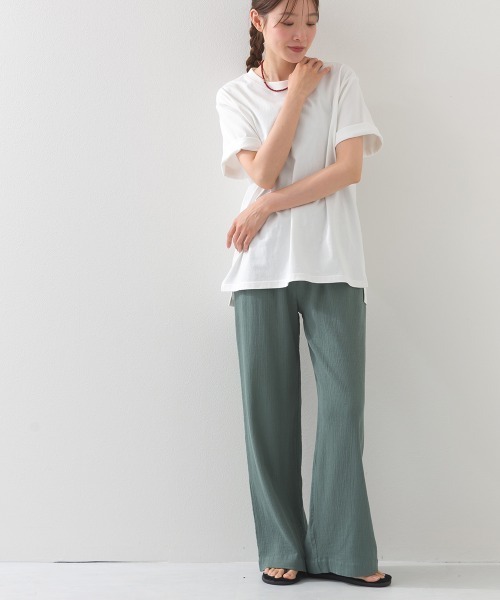 OMNES(オムネス)の「クリンクルクレープイージーパンツ(その他パンツ・レディース・ベージュ/セージグリーン/ブラック/モカ・FREE)」の12枚目の写真