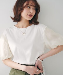 UNTITLED アンタイトル　ホワイト バルーンスリーブ Tシャツ UNTITLED / アンタイトル トップス（条件：ホワイト系