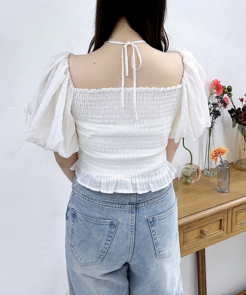 INGNI（イング）の「シャーリングオフショルブラウス（シャツ/ブラウス・レディース・オフホワイト/ブラウン系その他2/ネイビー系2/ブラック/ブラック系/ピンク・M）」の12枚目の写真