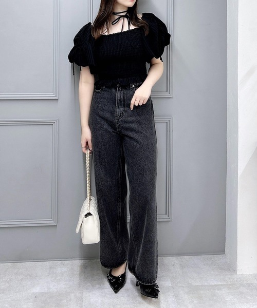 INGNI（イング）の「シャーリングオフショルブラウス（シャツ/ブラウス・レディース・オフホワイト/ブラウン系その他2/ネイビー系2/ブラック/ブラック系/ピンク・M）」の20枚目の写真