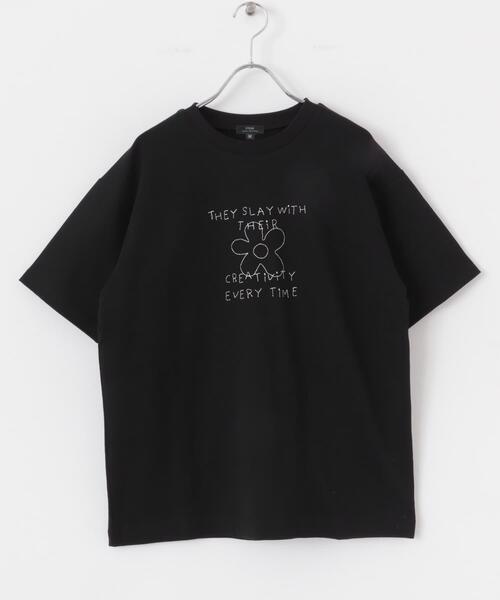 ITEMS URBANRESEARCH(アイテムズ アーバンリサーチ)の「レタード刺繍Tシャツ creativity(Tシャツ/カットソー・メンズ・チャコールグレー/ブラック/ホワイト・MEDIUM/LARGE)」の5枚目の写真