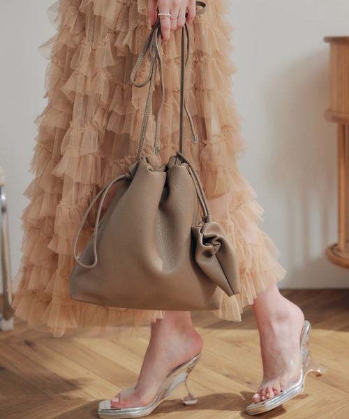 ECREL(エクレール)の「ポーチセットドロストショルダーバッグ(ショルダーバッグ・レディース・ベージュ/ブラック/アイボリー・FREE)」の22枚目の写真