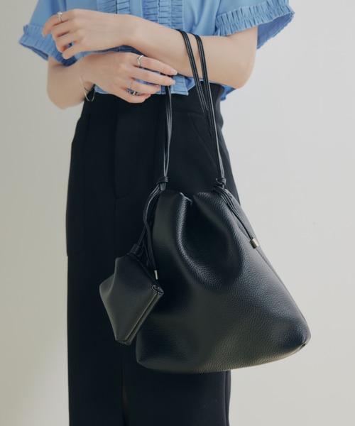 ECREL(エクレール)の「ポーチセットドロストショルダーバッグ(ショルダーバッグ・レディース・ベージュ/ブラック/アイボリー・FREE)」の13枚目の写真