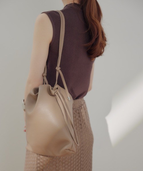 ECREL(エクレール)の「ポーチセットドロストショルダーバッグ(ショルダーバッグ・レディース・ベージュ/ブラック/アイボリー・FREE)」の11枚目の写真