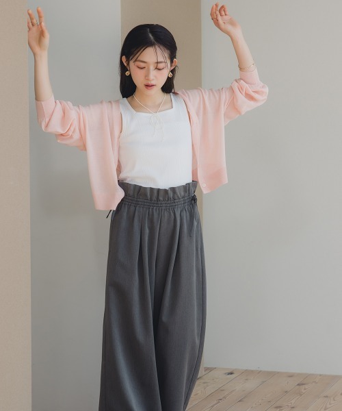 Petitjo(プッチージョ)の「小さいサイズ ショート丈ニットカーディガン 低身長さん・小柄女性(カーディガン/ボレロ・レディース・カーキブラウン/ライトピンク・PS/PM)」の8枚目の写真