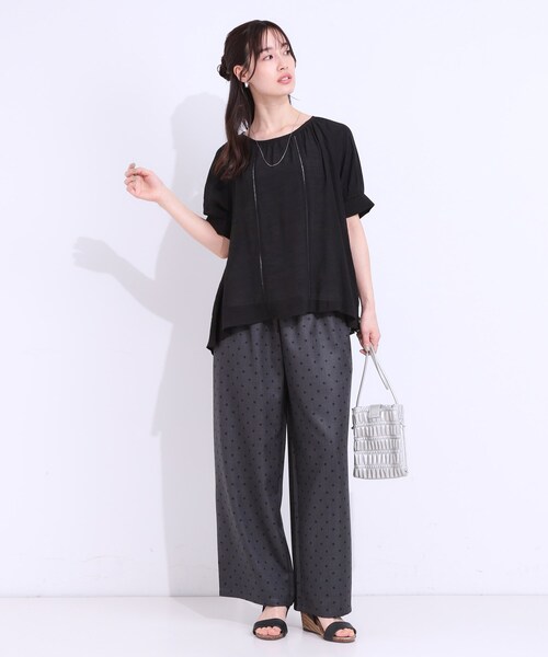 DRESKIP(ドレスキップ)の「【S-LL/2点セット】インせず着られる はしごレース5分袖ブラウス(シャツ/ブラウス・レディース・ブラック/ライトベージュ/ライトオレンジ系/ライトブルー・01/02/03)」の11枚目の写真