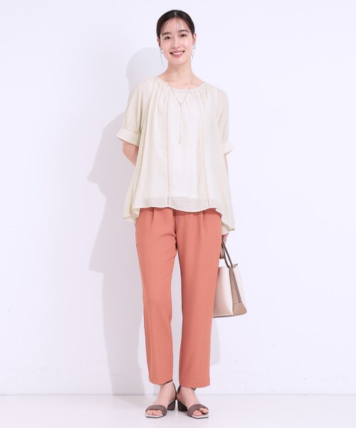 DRESKIP(ドレスキップ)の「【S-LL/2点セット】インせず着られる はしごレース5分袖ブラウス(シャツ/ブラウス・レディース・ブラック/ライトベージュ/ライトオレンジ系/ライトブルー・01/02/03)」の15枚目の写真