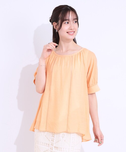 DRESKIP(ドレスキップ)の「【S-LL/2点セット】インせず着られる はしごレース5分袖ブラウス(シャツ/ブラウス・レディース・ブラック/ライトベージュ/ライトオレンジ系/ライトブルー・01/02/03)」の17枚目の写真