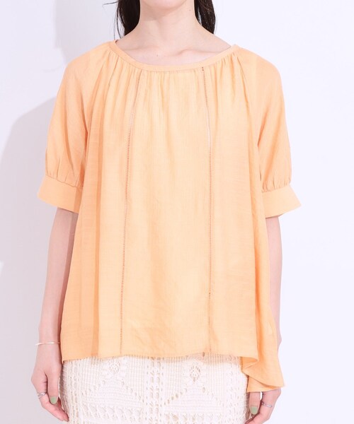 DRESKIP(ドレスキップ)の「【S-LL/2点セット】インせず着られる はしごレース5分袖ブラウス(シャツ/ブラウス・レディース・ブラック/ライトベージュ/ライトオレンジ系/ライトブルー・01/02/03)」の21枚目の写真