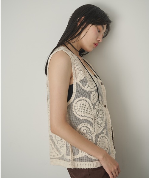 ブラウス シャツ メッシュレースタンクトップス / Mesh Lace Tank TOPS レディース メッシュレースタンク（シャツ/ブラウス）｜full/fill