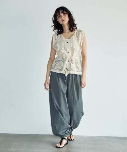 ブラウス シャツ メッシュレースタンクトップス / Mesh Lace Tank TOPS レディース antiqua ブラウス シャツ メッシュレーストップス レディース