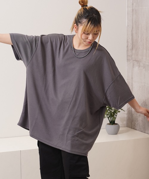 1111clothing(ワンフォークロージング)の「スーパービッグ ドルマンTシャツ / Super Big Dolman T-Shirt(Tシャツ/カットソー・レディース・ピンク/その他/チャコールグレー/ホワイト/ブラック・M/L)」の3枚目の写真