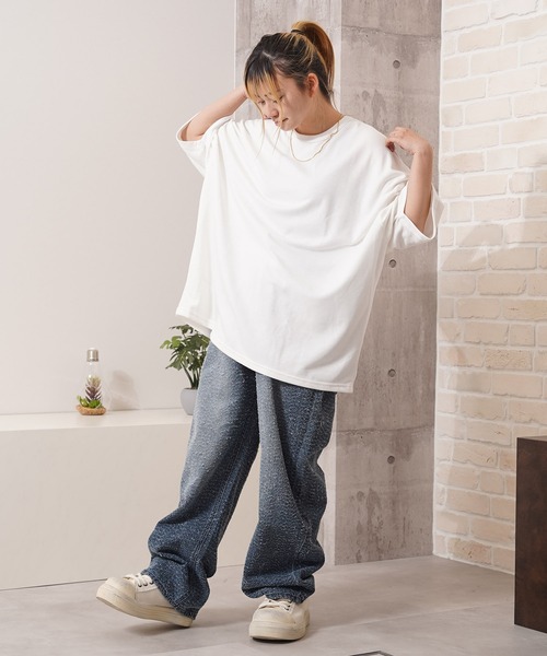 1111clothing(ワンフォークロージング)の「スーパービッグ ドルマンTシャツ / Super Big Dolman T-Shirt(Tシャツ/カットソー・レディース・ピンク/その他/チャコールグレー/ホワイト/ブラック・M/L)」の10枚目の写真