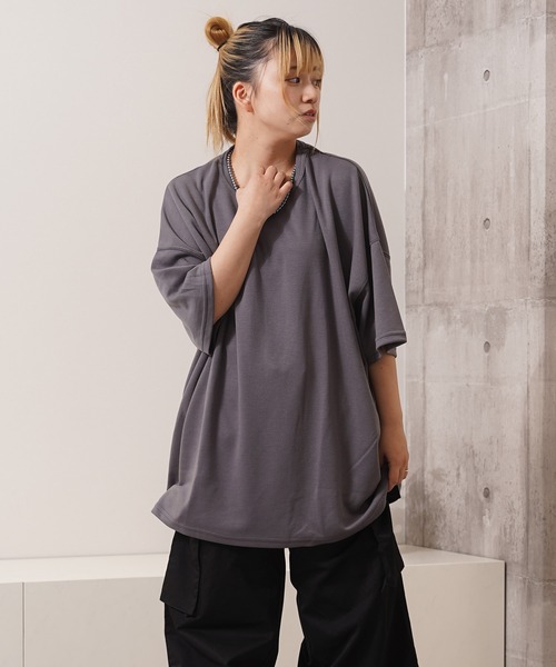 1111clothing(ワンフォークロージング)の「スーパービッグ ドルマンTシャツ / Super Big Dolman T-Shirt(Tシャツ/カットソー・レディース・ピンク/その他/チャコールグレー/ホワイト/ブラック・M/L)」の18枚目の写真