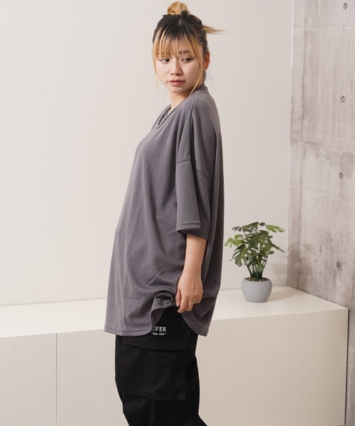 1111clothing(ワンフォークロージング)の「スーパービッグ ドルマンTシャツ / Super Big Dolman T-Shirt(Tシャツ/カットソー・レディース・ピンク/その他/チャコールグレー/ホワイト/ブラック・M/L)」の19枚目の写真