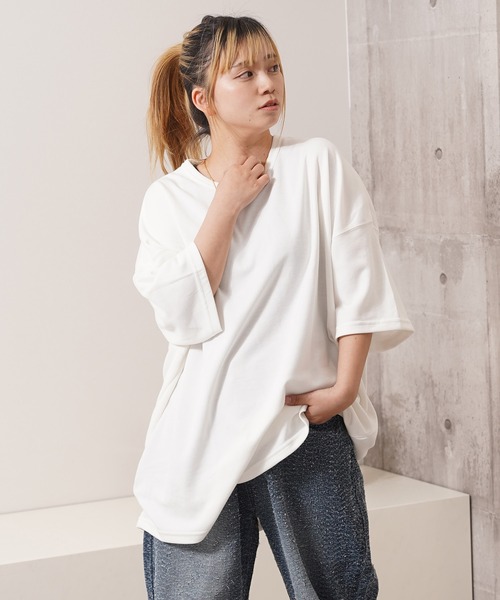 1111clothing(ワンフォークロージング)の「スーパービッグ ドルマンTシャツ / Super Big Dolman T-Shirt(Tシャツ/カットソー・レディース・ピンク/その他/チャコールグレー/ホワイト/ブラック・M/L)」の6枚目の写真